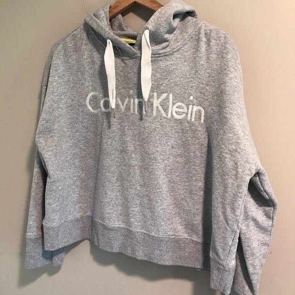 EUC Calvin Klein Performance Cropped Logo Hoodie - Picture 2 of 13